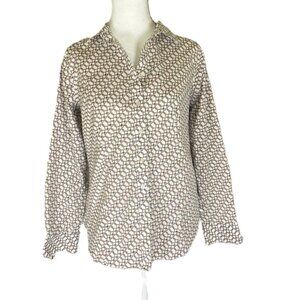 Talbots Non Iron Blouse Women's size 6P long sleeves button down business